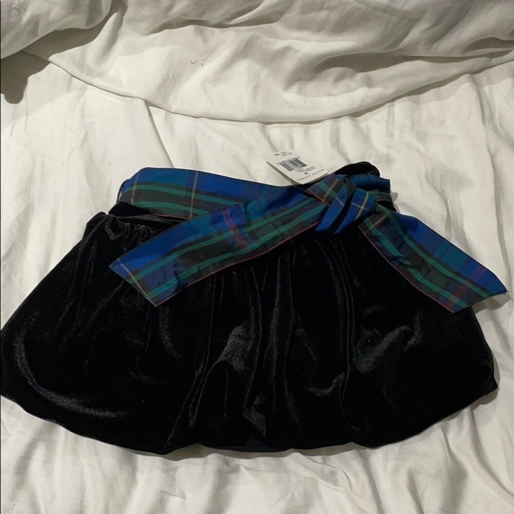 Ralph Lauren 18m black velvet skirt with plaid bow